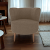 Poltrona Decorativa Pes Palito Savana Boucle Marrom Milani Store