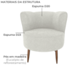 Poltrona Decorativa Pes Palito Savana Boucle Natural Milani Store