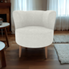 Poltrona Decorativa Pes Palito Savana Boucle Natural Milani Store