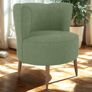 Poltrona Decorativa Pes Palito Savana Boucle Oliva Milani Store