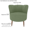 Poltrona Decorativa Pes Palito Savana Boucle Oliva Milani Store