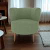 Poltrona Decorativa Pes Palito Savana Boucle Oliva Milani Store
