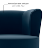 Poltrona Decorativa Pes Palito Savana Veludo Azul Milani Store