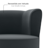 Poltrona Decorativa Pes Palito Savana Veludo Cinza Milani Store