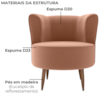 Poltrona Decorativa Pes Palito Savana Veludo Inca Ferrugem Milani Store