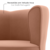Poltrona Decorativa Pes Palito Savana Veludo Inca Ferrugem Milani Store