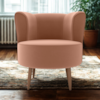 Poltrona Decorativa Pes Palito Savana Veludo Inca Ferrugem Milani Store