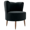 Poltrona Decorativa Pes Palito Savana Veludo Inca Preto Milani Store