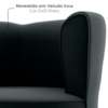 Poltrona Decorativa Pes Palito Savana Veludo Inca Preto Milani Store