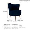 Poltrona Decorativa Pes Palito Savana Veludo Light Azul Milani Store
