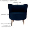 Poltrona Decorativa Pes Palito Savana Veludo Light Azul Milani Store