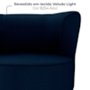 Poltrona Decorativa Pes Palito Savana Veludo Light Azul Milani Store