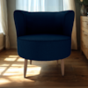 Poltrona Decorativa Pes Palito Savana Veludo Light Azul Milani Store