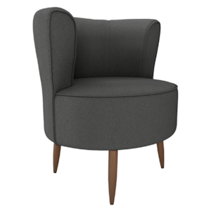 Poltrona Decorativa Pes Palito Savana Veludo Light Cinza Milani Store
