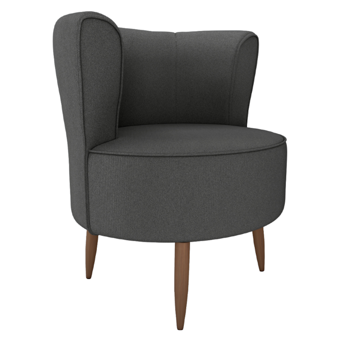 Poltrona Decorativa Pes Palito Savana Veludo Light Cinza Milani Store