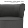 Poltrona Decorativa Pes Palito Savana Veludo Light Cinza Milani Store