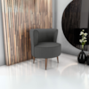 Poltrona Decorativa Pes Palito Savana Veludo Light Cinza Milani Store