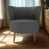 Poltrona Decorativa Pes Palito Savana Veludo Light Cinza Milani Store