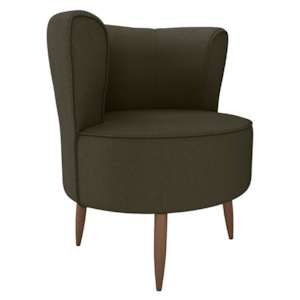 Poltrona Decorativa Pes Palito Savana Veludo Light Marrom Claro Milani Store