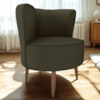 Poltrona Decorativa Pes Palito Savana Veludo Light Marrom Claro Milani Store