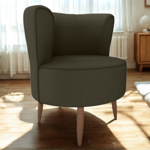Poltrona Decorativa Pes Palito Savana Veludo Light Marrom Claro Milani Store