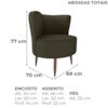 Poltrona Decorativa Pes Palito Savana Veludo Light Marrom Claro Milani Store
