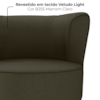 Poltrona Decorativa Pes Palito Savana Veludo Light Marrom Claro Milani Store