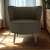 Poltrona Decorativa Pes Palito Savana Veludo Light Marrom Claro Milani Store