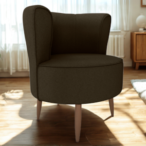 Poltrona Decorativa Pes Palito Savana Veludo Light Marrom Milani Store