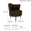 Poltrona Decorativa Pes Palito Savana Veludo Light Marrom Milani Store
