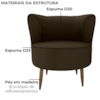 Poltrona Decorativa Pes Palito Savana Veludo Light Marrom Milani Store
