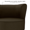Poltrona Decorativa Pes Palito Savana Veludo Light Marrom Milani Store