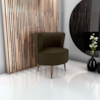 Poltrona Decorativa Pes Palito Savana Veludo Light Marrom Milani Store