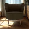 Poltrona Decorativa Pes Palito Savana Veludo Light Marrom Milani Store