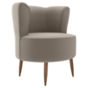 Poltrona Decorativa Pes Palito Savana Veludo Marrom Claro Milani Store