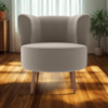 Poltrona Decorativa Pes Palito Savana Veludo Marrom Claro Milani Store