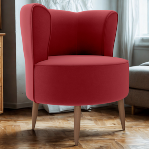 Poltrona Decorativa Pes Palito Savana Veludo Vermelho Milani Store