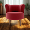 Poltrona Decorativa Pes Palito Savana Veludo Vermelho Milani Store