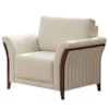 Poltrona Decorativa Royal Base Madeira Boucle TCE 1010 MOLL