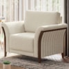 Poltrona Decorativa Royal Base Madeira Boucle TCE 1010 MOLL