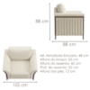 Poltrona Decorativa Royal Base Madeira Boucle TCE 1010 MOLL