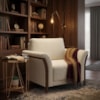 Poltrona Decorativa Royal Base Madeira Boucle TCE 1010 MOLL