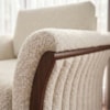 Poltrona Decorativa Royal Base Madeira Boucle TCE 1010 MOLL