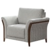 Poltrona Decorativa Royal Base Madeira Boucle TCE 1018 MOLL