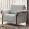 Poltrona Decorativa Royal Base Madeira Boucle TCE 1018 MOLL