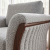 Poltrona Decorativa Royal Base Madeira Boucle TCE 1018 MOLL