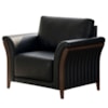 Poltrona Decorativa Royal Base Madeira Courino TCS 724 MOLL