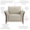 Poltrona Decorativa Royal Base Madeira Courino TCS 725 MOLL