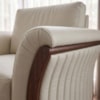 Poltrona Decorativa Royal Base Madeira Courino TCS 725 MOLL