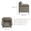 Poltrona Decorativa Royal Base Madeira Courino TCS 726 MOLL
